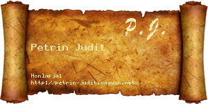 Petrin Judit névjegykártya
